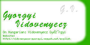 gyorgyi vidovenyecz business card